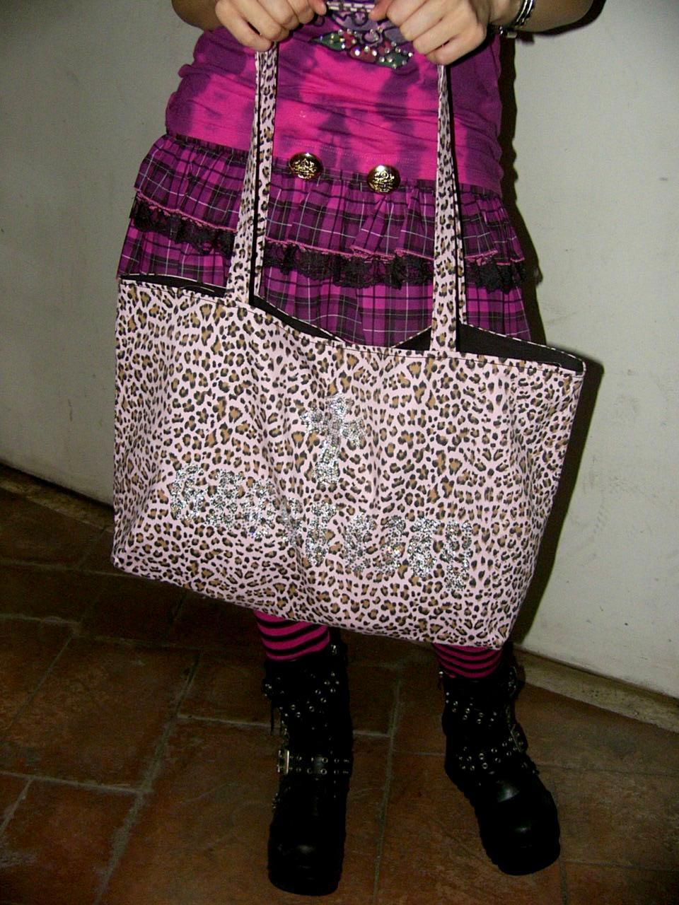 baby pink leopard shoulder bag