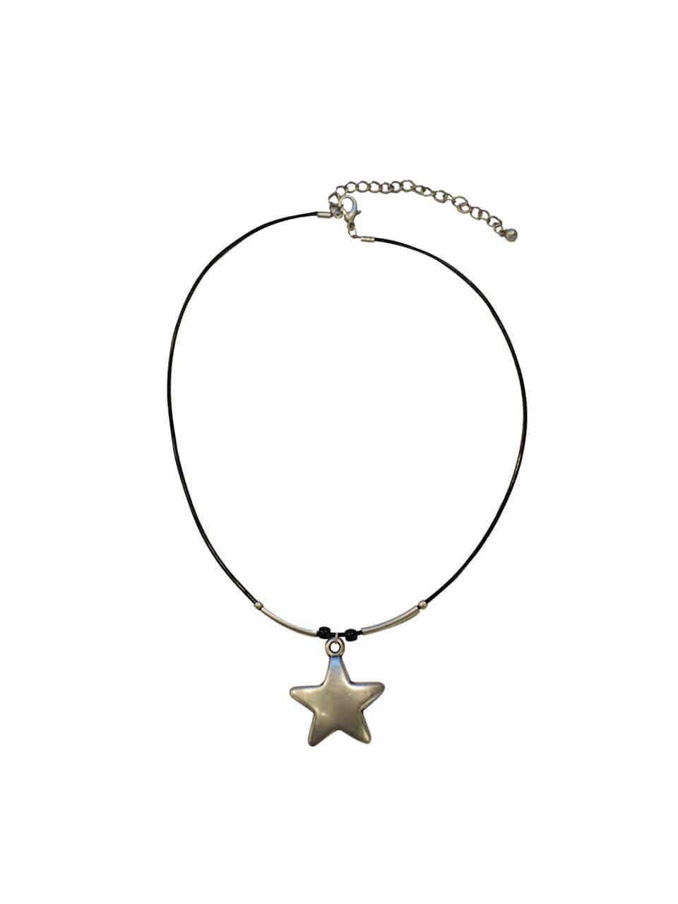LECYTO - BOLD STAR NECKLACE (BLACK SILVER)