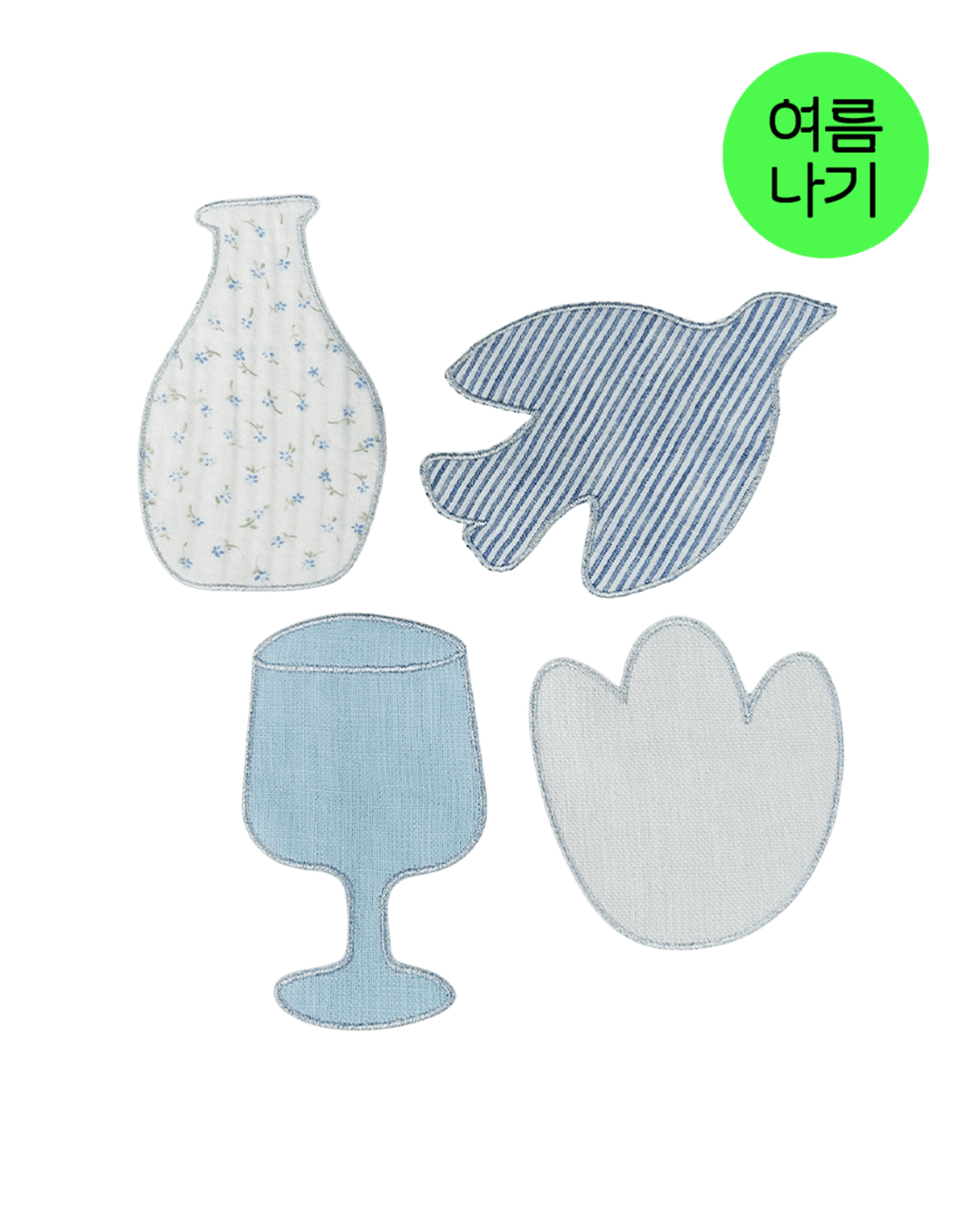 패치 코스터 새 시리즈 세트 - 4Pcs