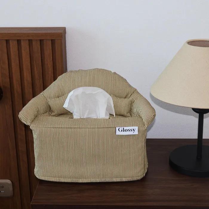 Sweety stripe sofa tissue cover 스위티 스트라이프 소파 티슈 커버(brown)