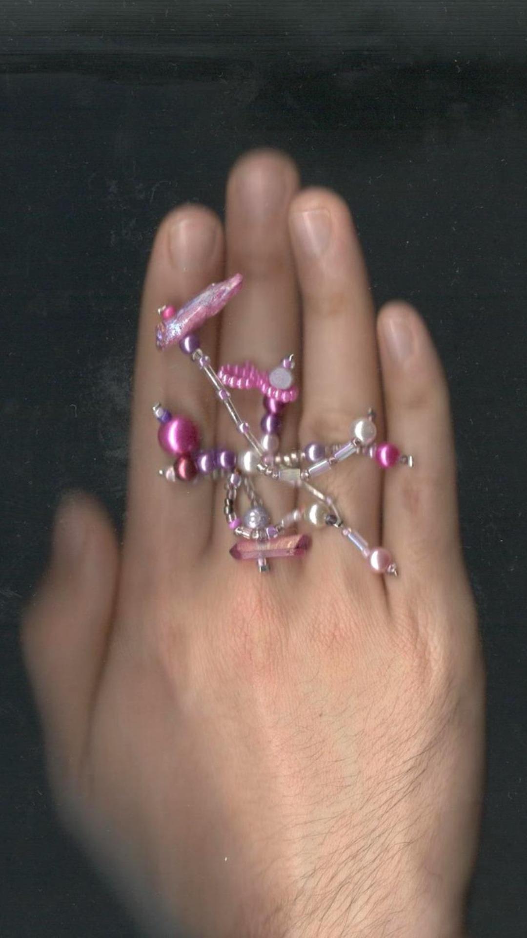 [jewelry.kwak] Pink gem spider ring