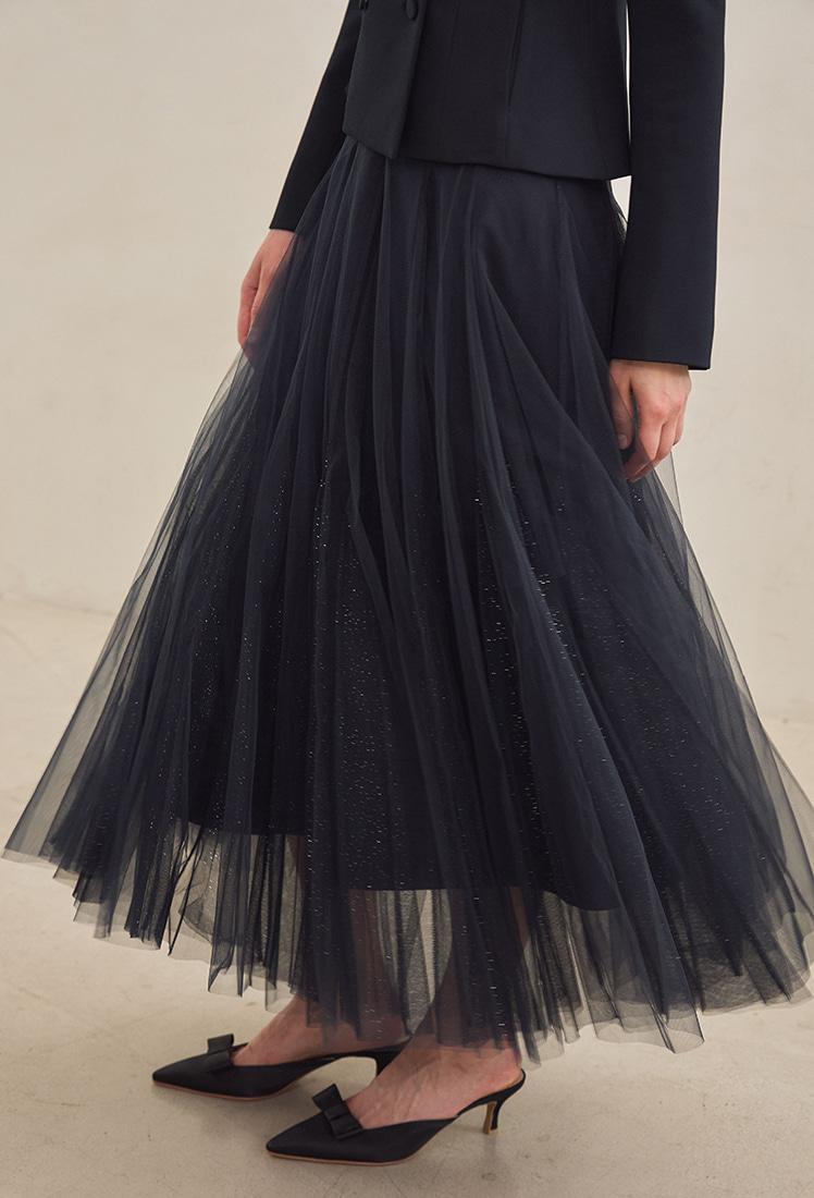 Etoile Banding Sha Skirt (Navy)