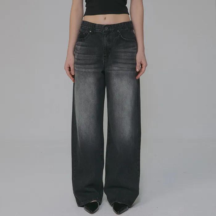 [9686] 오엘라 슬랍 데님팬츠_흑청