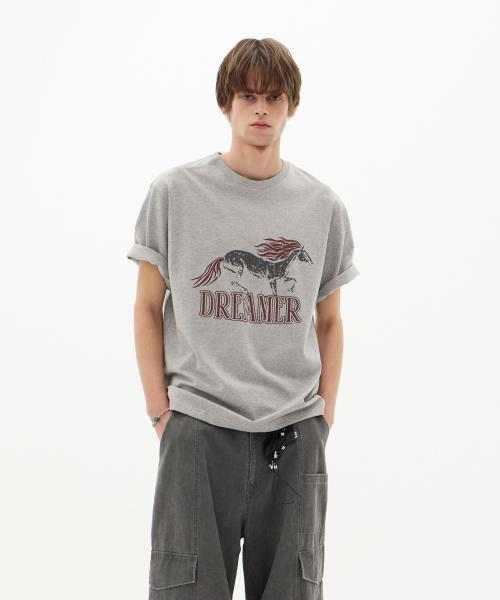 Wild Dreamer 프린트 티셔츠 그레이