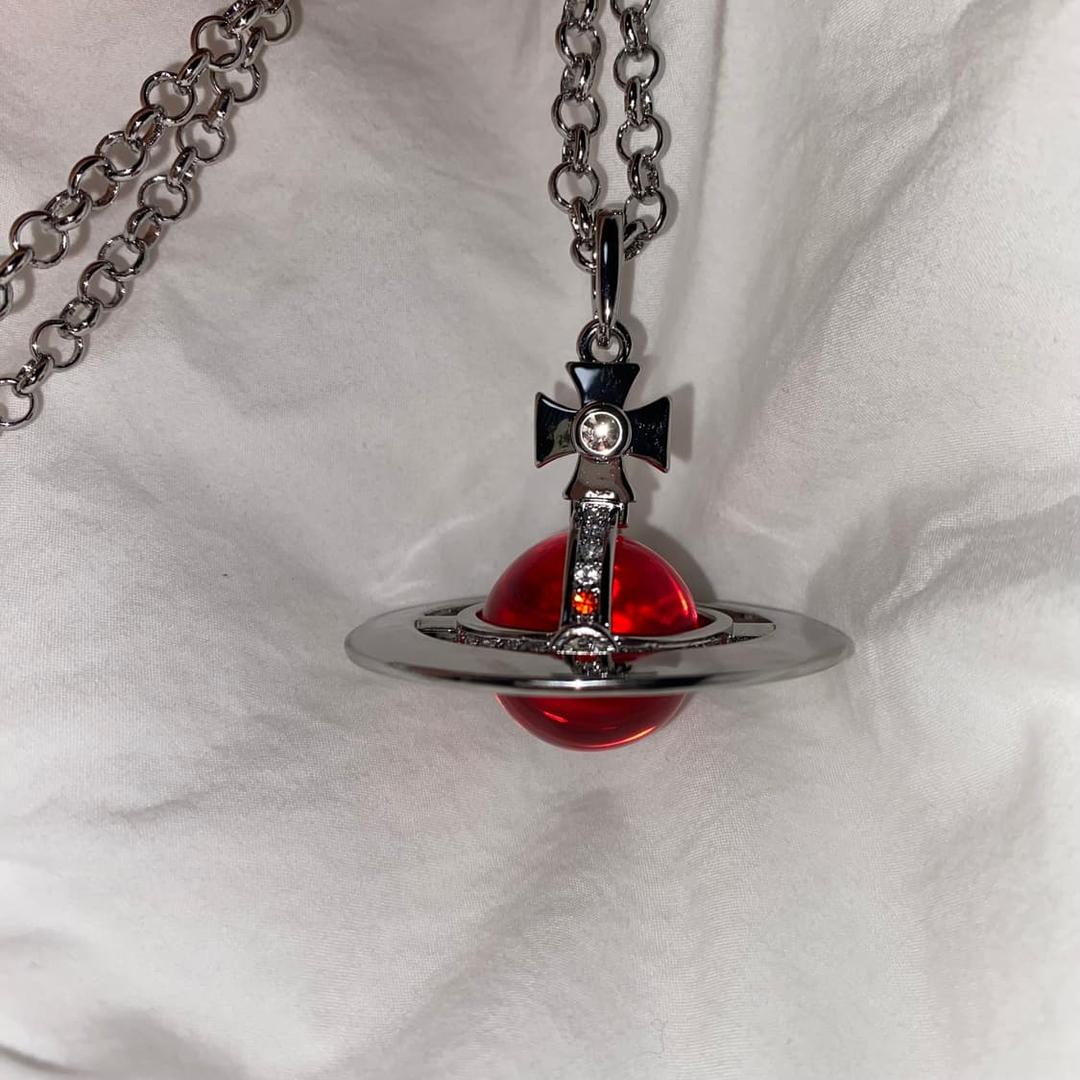 비비안웨스트드 빅orb 목걸이 레드