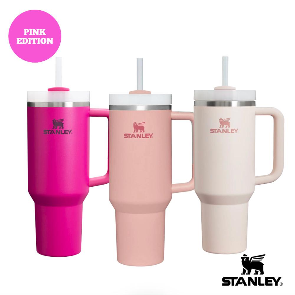 스탠리 퀜처 H2.0 핑크 손잡이 대용량 빨대 텀블러 887ml 1.18L : 텀블빈스