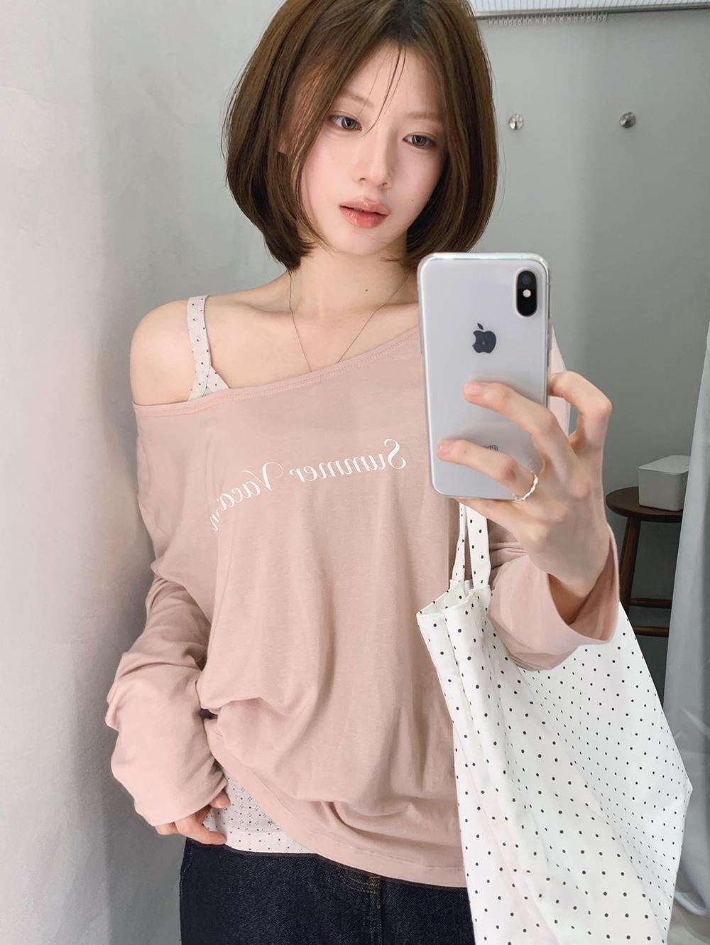 슬로우앤드 [오늘드림🚚/오픈할인중] made. 온느 여리핏 원숄더티셔츠(+반팔/긴팔ver) - 2 type