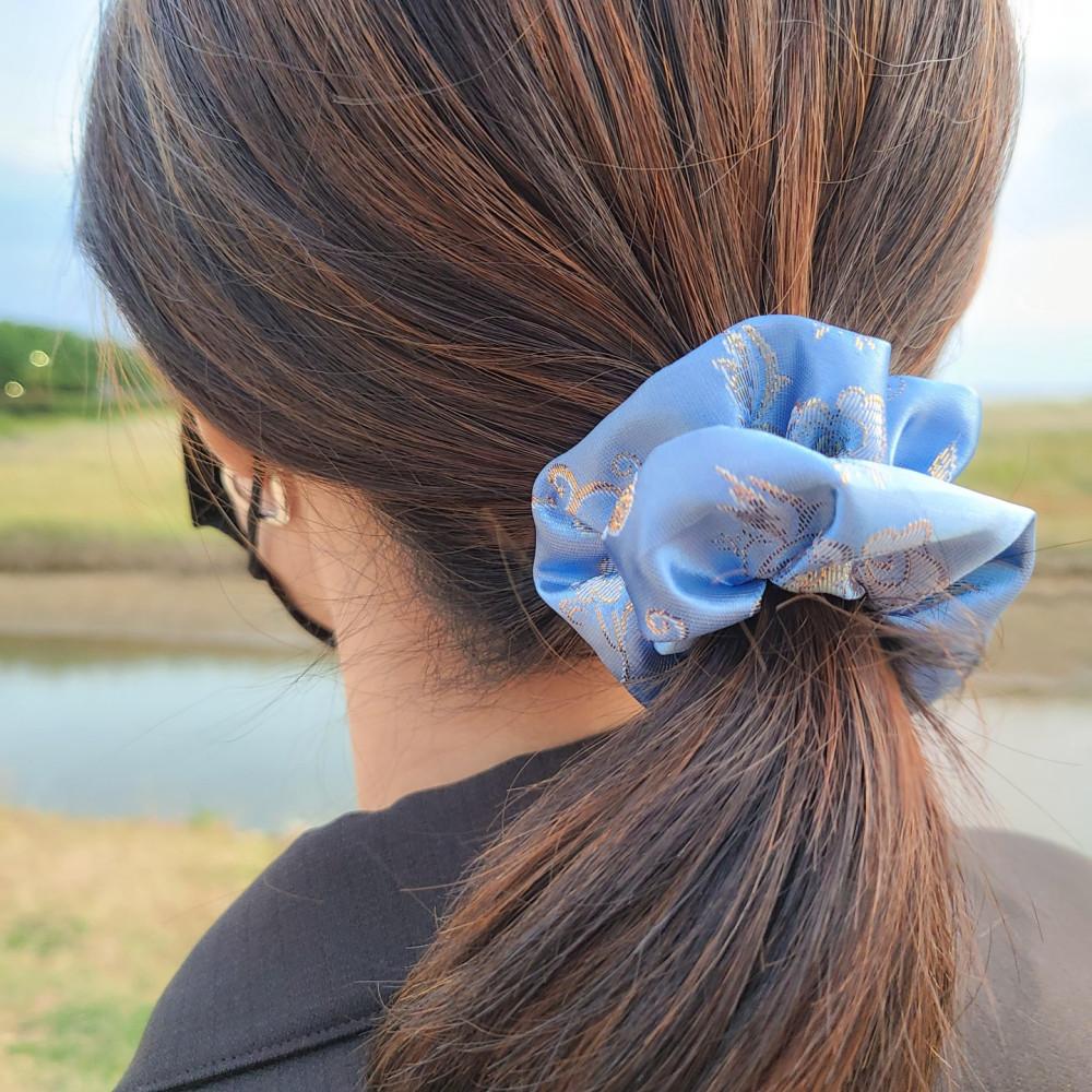 미니 하늘꽃 한복 헤어 스크런치 곱창밴드 곱창머리끈 헤어슈슈 외국인선물