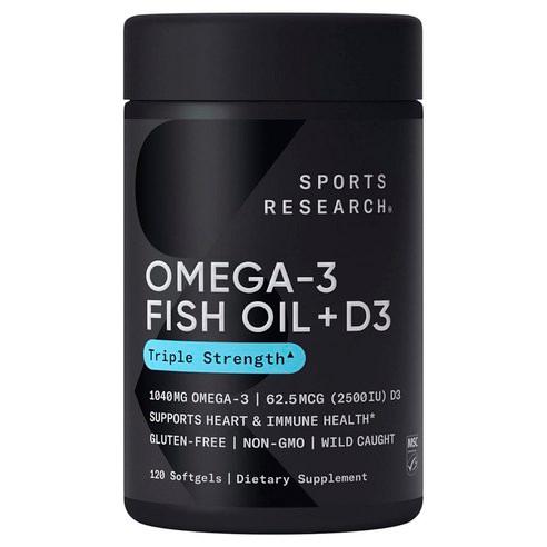 스포츠리서치 오메가-3 1040mg 피쉬 오일 + D3 62.5mcg 소프트젤 - 오메가369 | 쿠팡