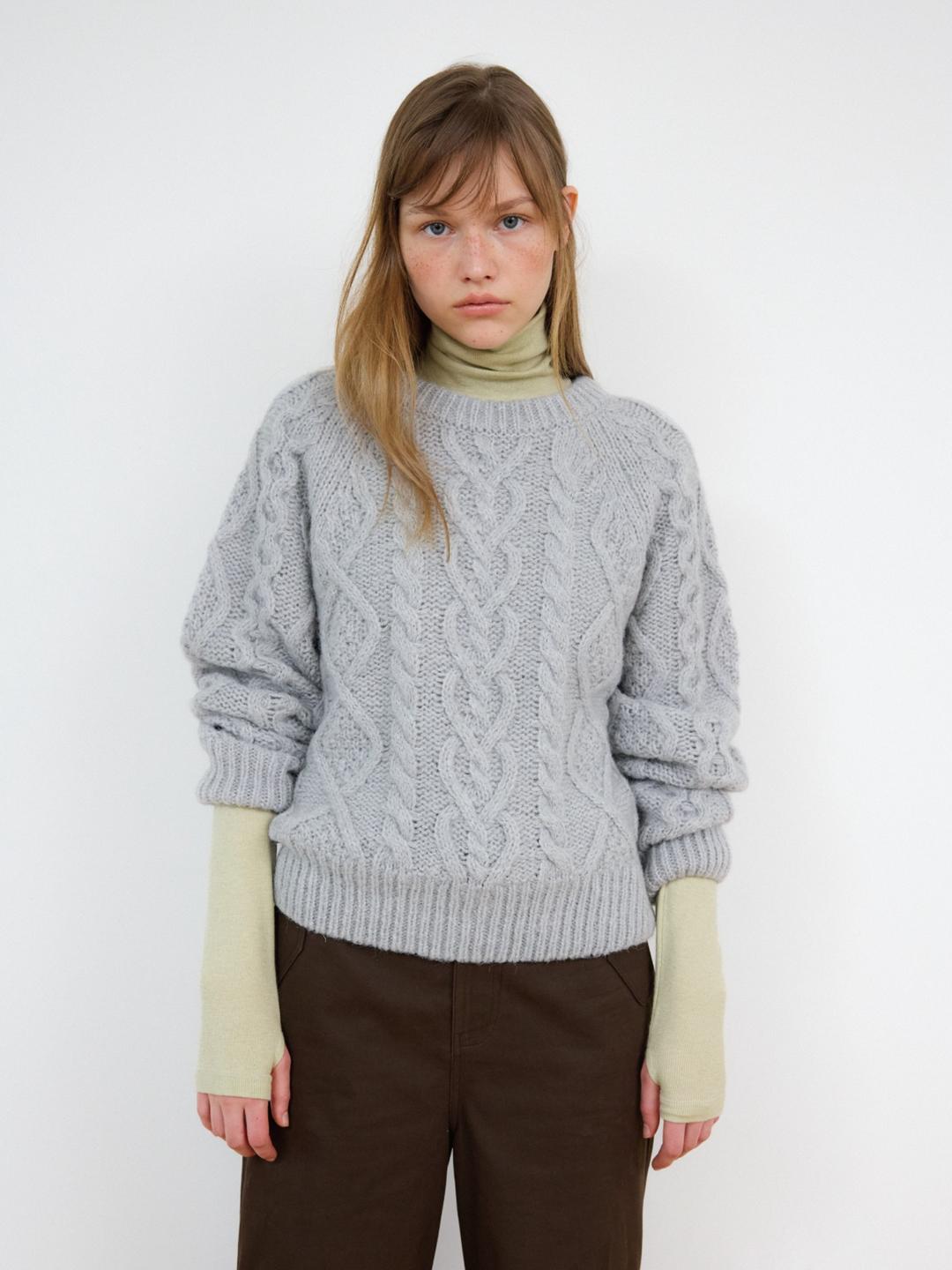 Analog Alpaca Blend Cable Knit (Gray)