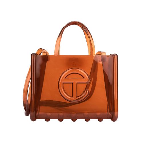 멜리사X텔파 미디움 젤리 쇼퍼백 브라운