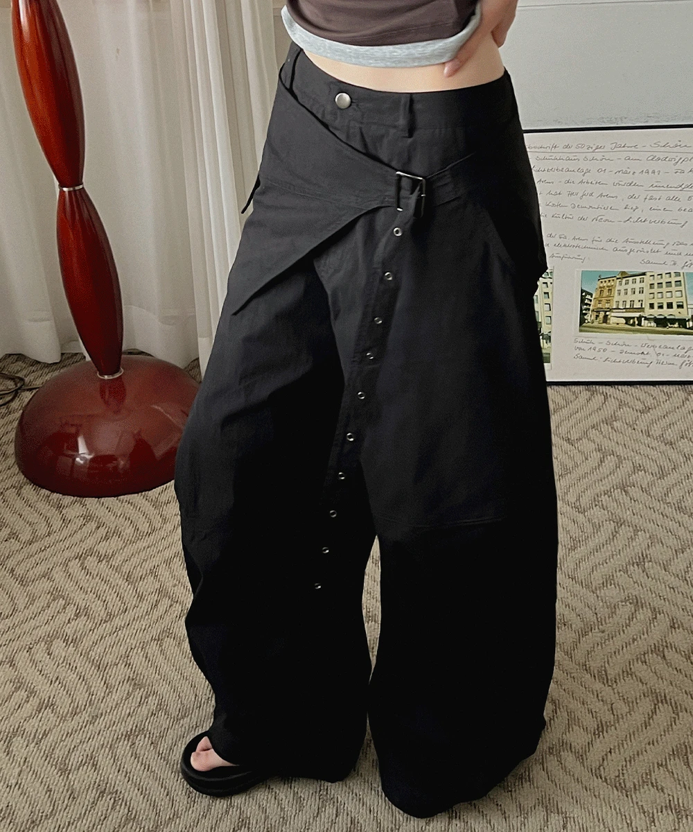 셀렘 랩 레이어드 와이드 팬츠