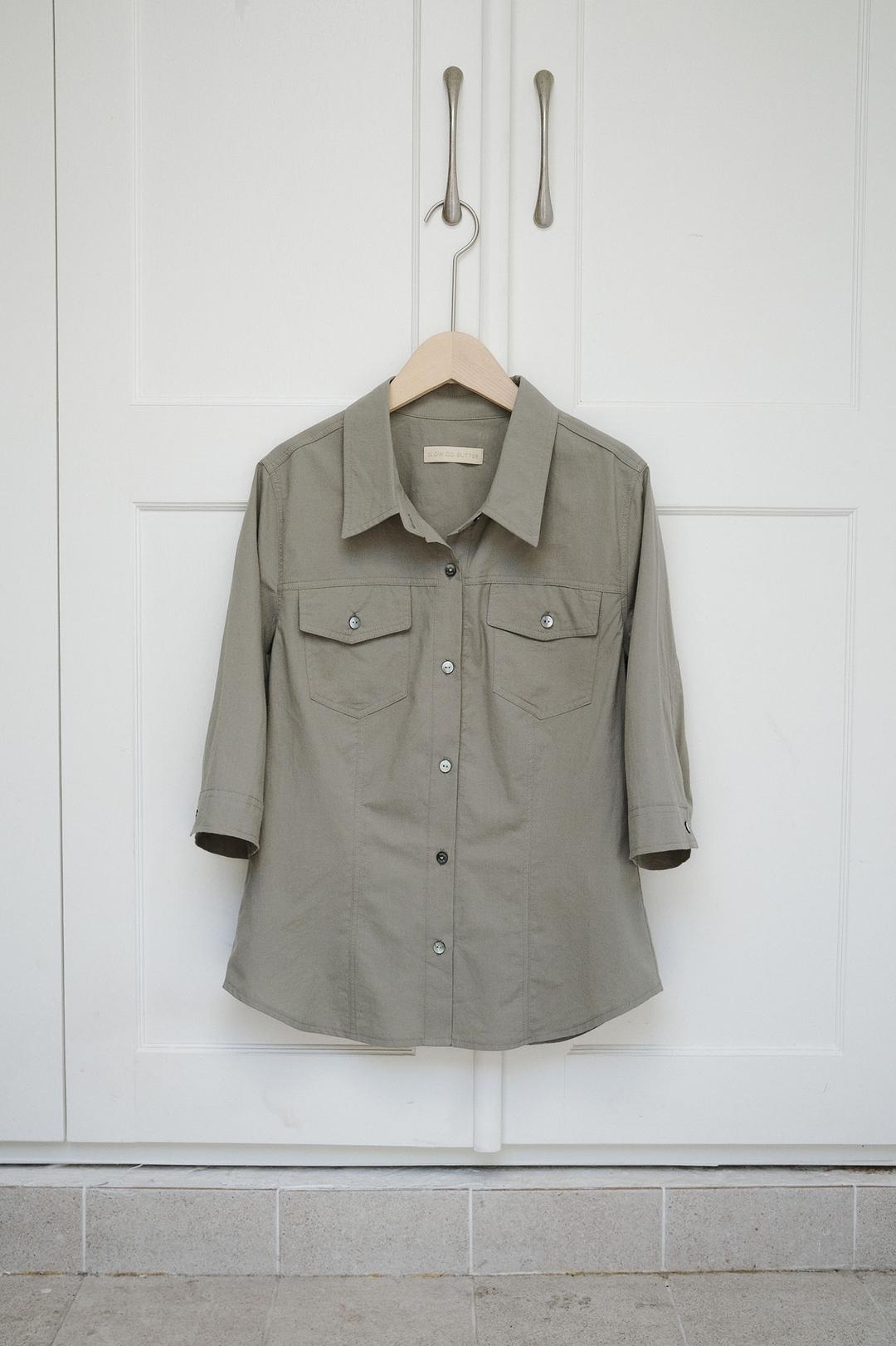 [SLOCO] Nora cotton pocket shirt, mild khaki