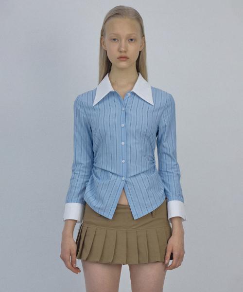 Shoelace Shirring Shirt Classic Blue