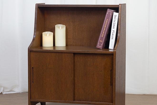 [단독특가]세느 라왕 합판 레트로 미니 미닫이 협탁 수납장(~6/18)