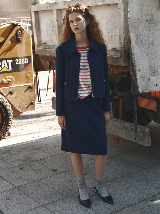 [TWEED] H-line Tweed Midi Skirt