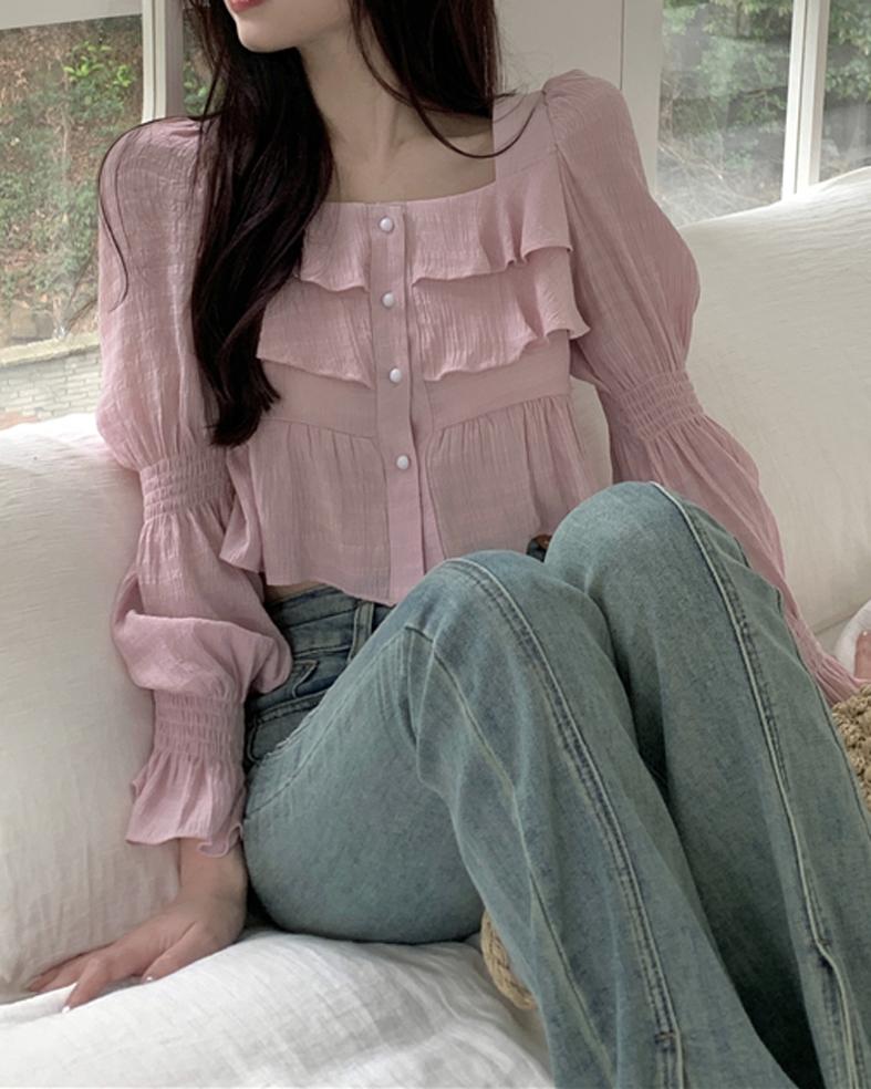 청순 러블리 러플 블라우스 하객룩 /2color