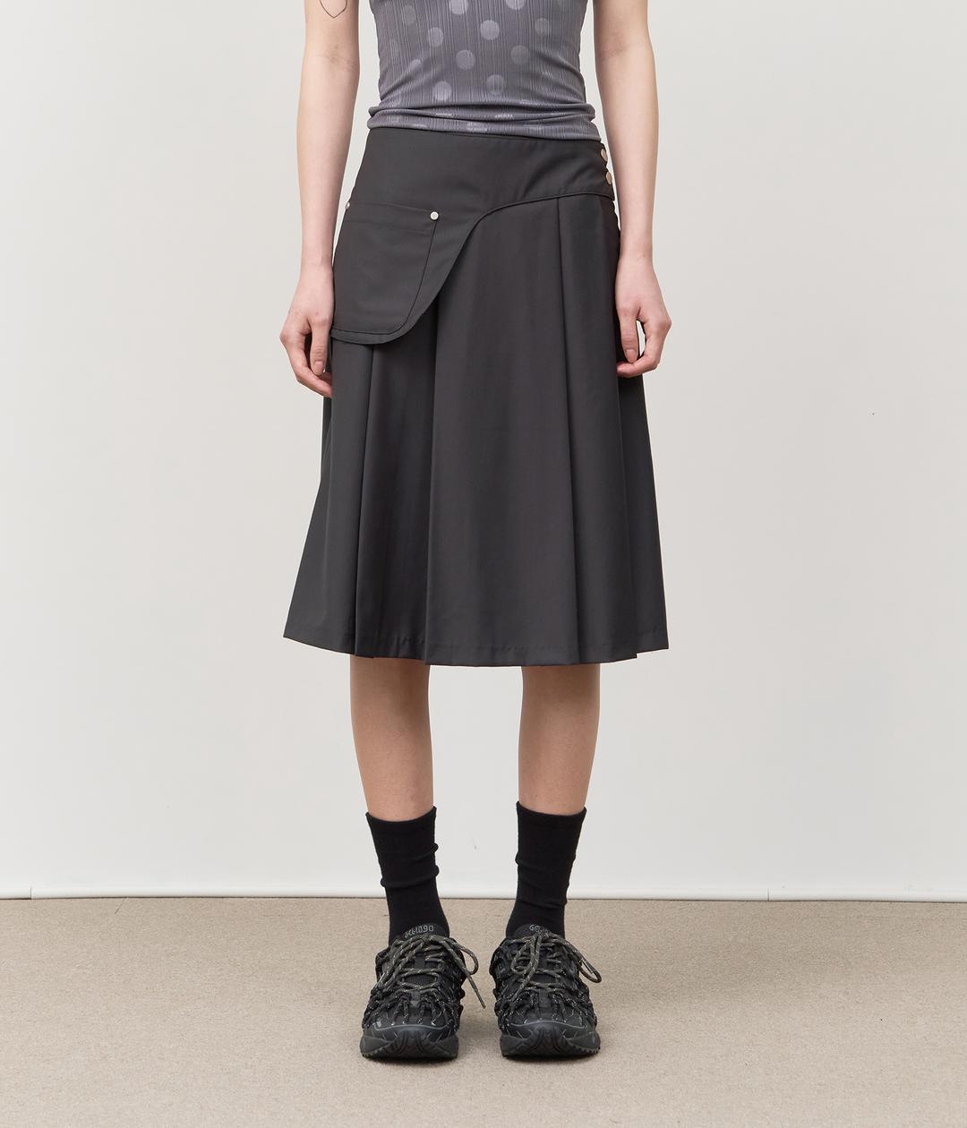 하이파이펑크 (W) Deric Pocket Pleats Skirt (2color)