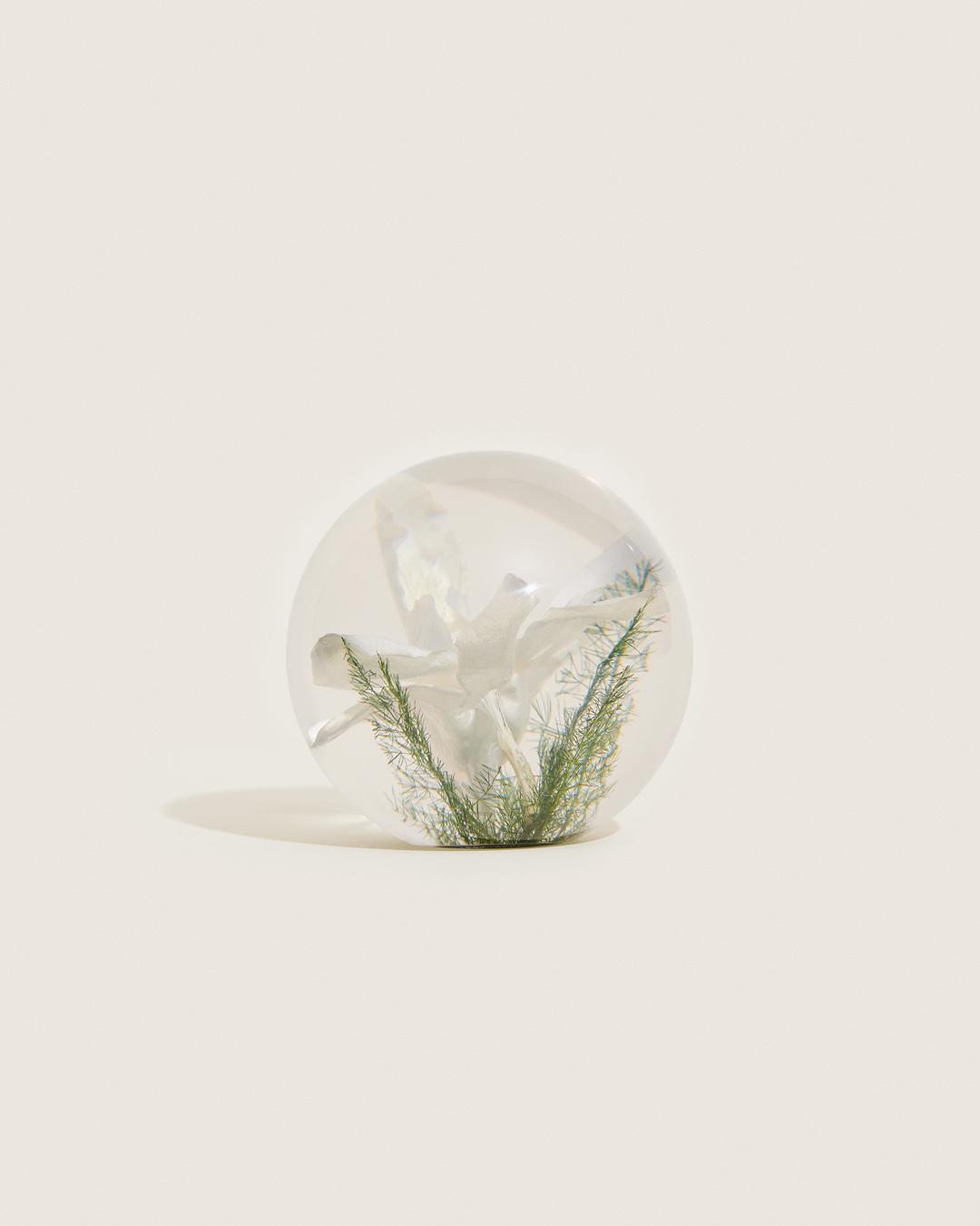 White Orchid Paperweight - Small