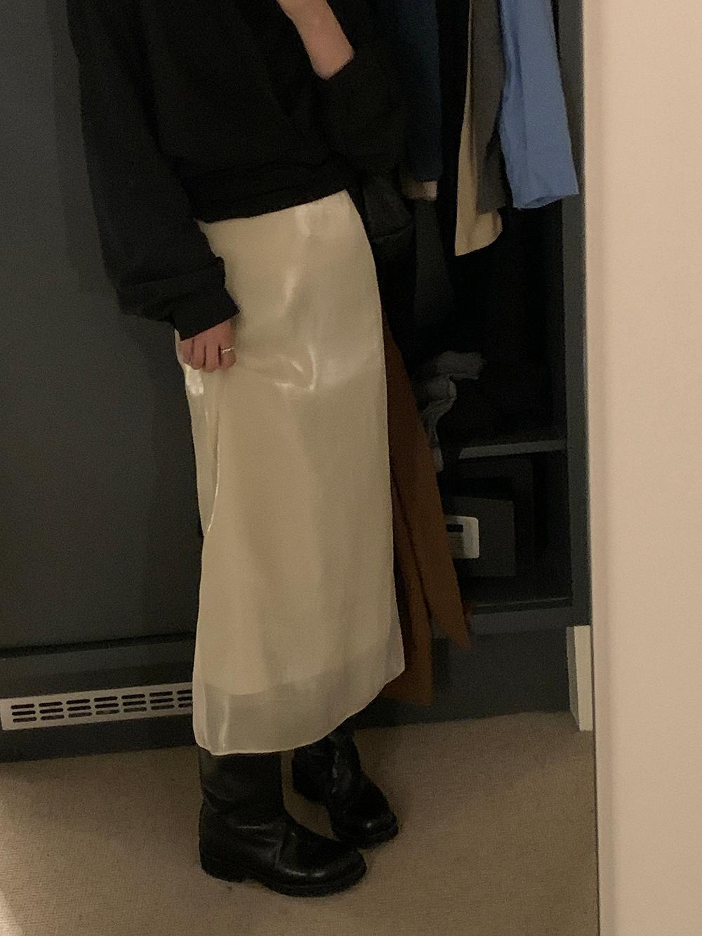 [리어스 제작] 러스터 레이어 스커트 (ivory)