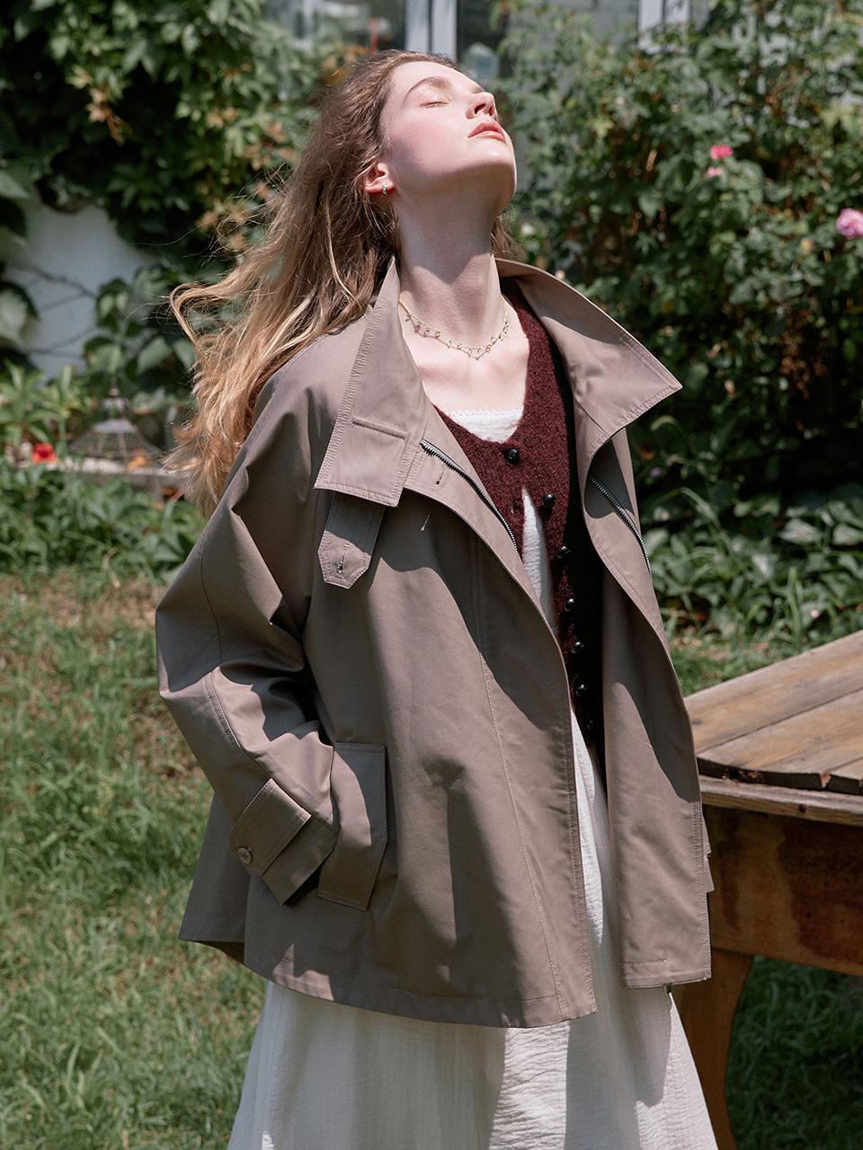 [3차 리오더] BAYLIN cape trench coat_khaki gray