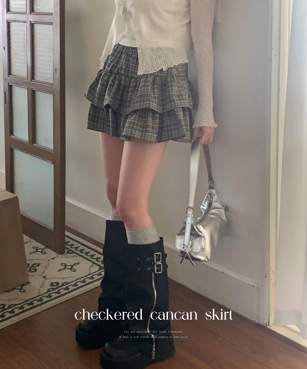 딜라잇문 💙핏보장💙 오늘출발🚚 제니 체크 캉캉스커트/캉캉스커트/체크스커트/미니스커트/가을스커트/레이어드스커트/기을치마/발레코어/발레코어룩/가을치마바지/간절기/가을신상