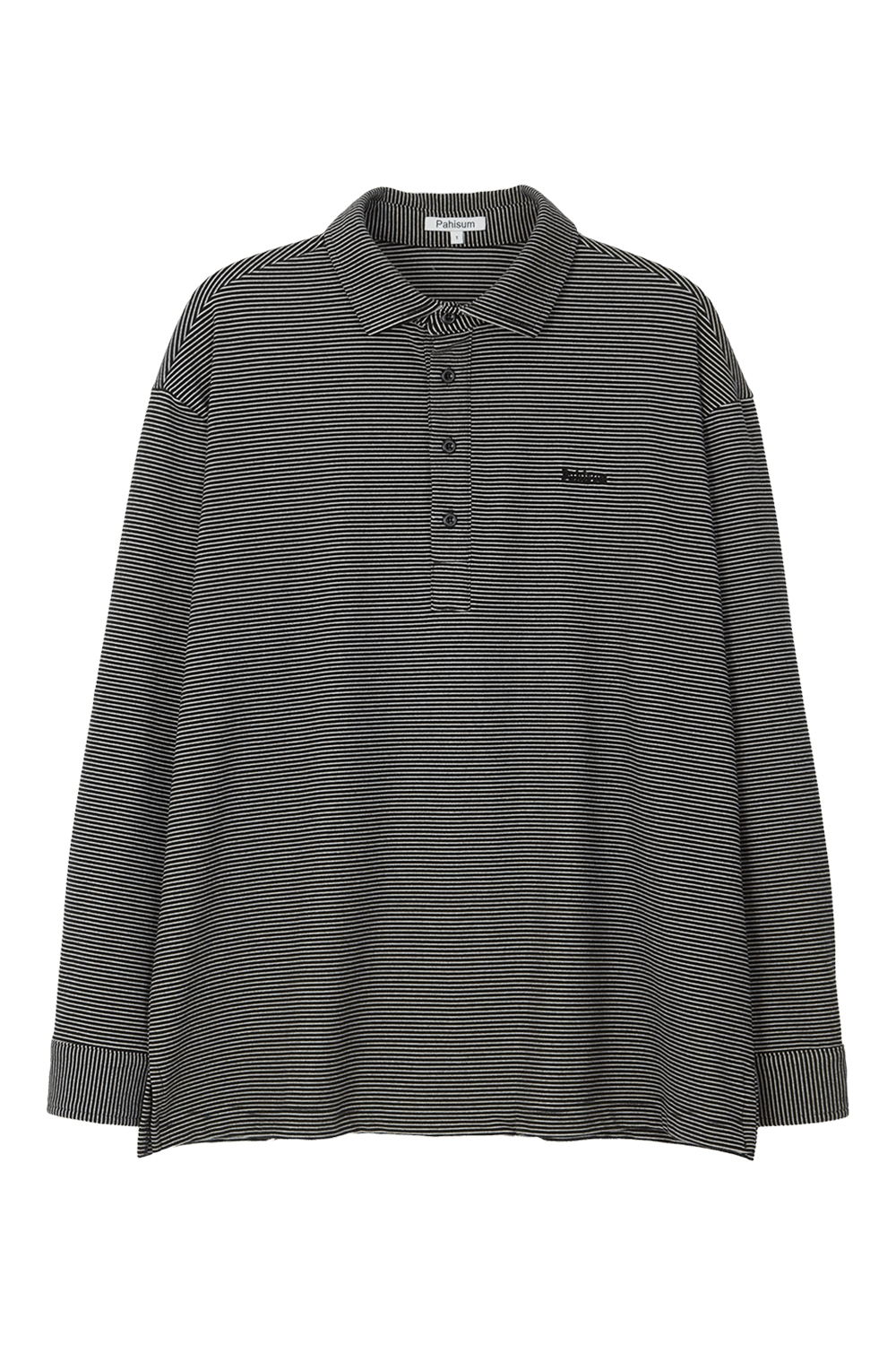 OVERSIZED STRIPE SHIRT_BLACK