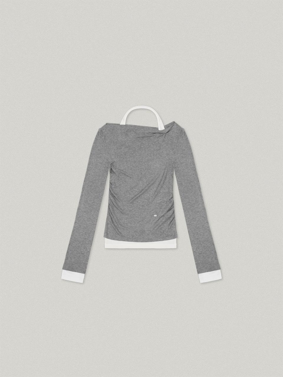 Ligne Off Shoulder Long Sleeve Set - Gray리느 오프숄더 롱 슬리브 세트