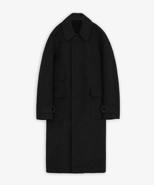 울 리치 발마칸 오버 코트_Black