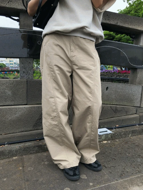 리드 와이드 커브 코튼팬츠