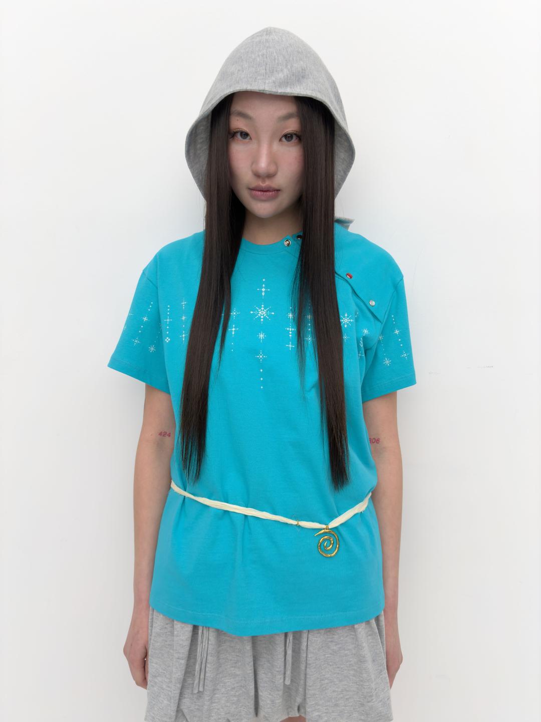 [4/23일 예약발송]Henna boxy tee Turquoise