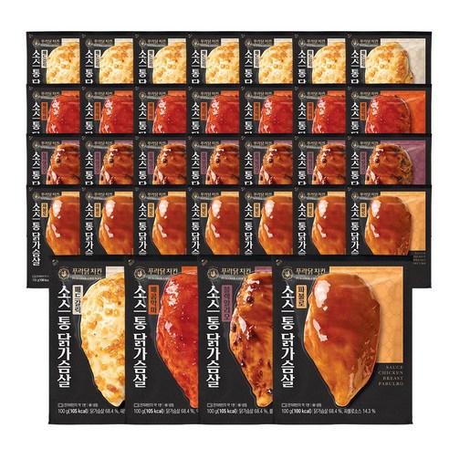 푸라닭 시그니처 소스 닭가슴살 혼합구성, 100g, 32개