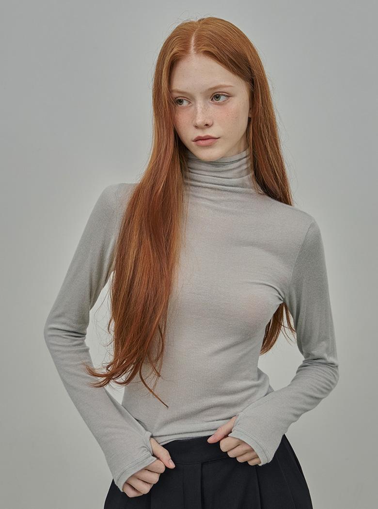 트위 테일리 텐션 울 폴라 워머티셔츠