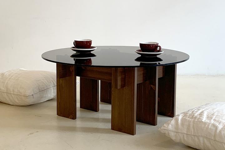 원목 원형 커피 테이블