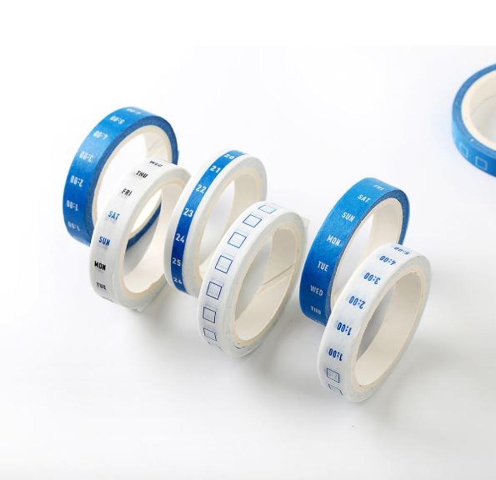 시간관리 불렛저널 꾸미기 마테 마스킹 테이프 2종