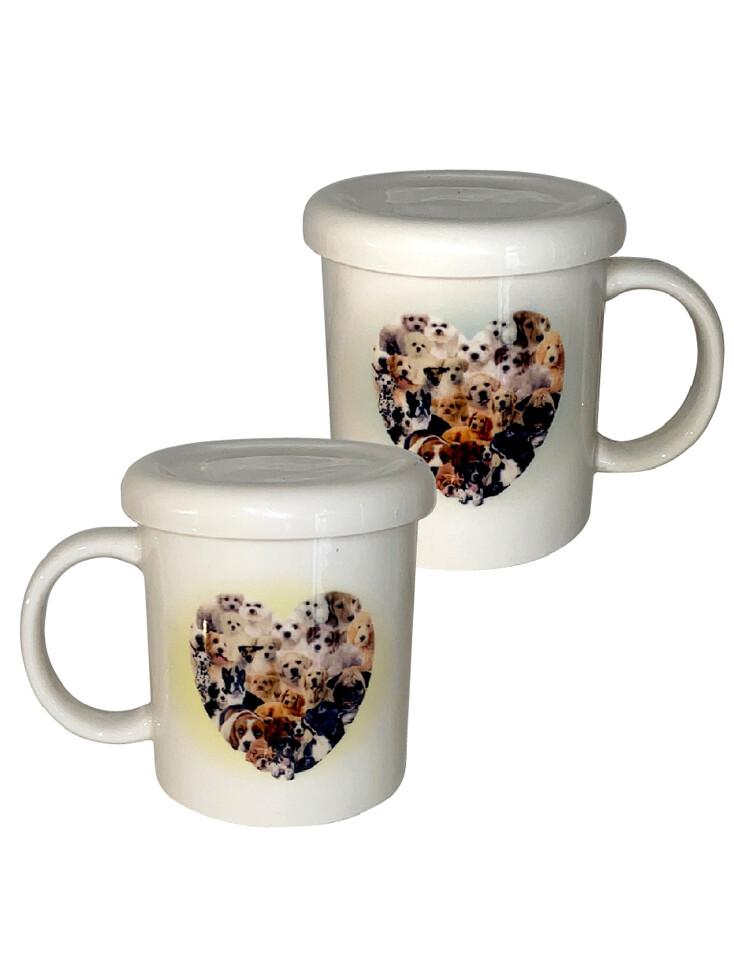 Heart puppy mug (blue&yellow)