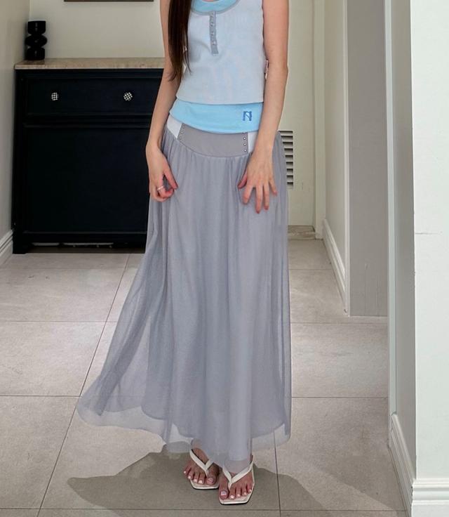 Jenny cubic chiffon long skirt