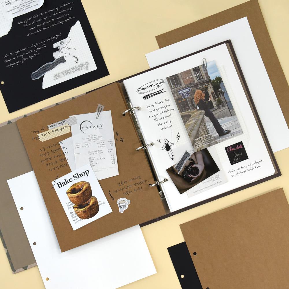 3공 스크랩북 내지 리필 - 다이어리속지 심플내지 다이어리꾸미기 앨범