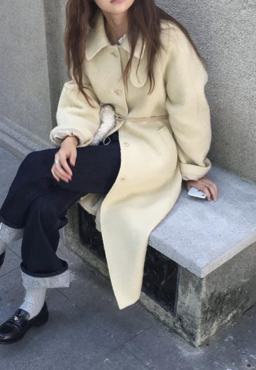 미멀 버터당일/ 오버테이크 백 알파카 래글런코트 (3col) 가방세트 겨울 싱글 롱코트