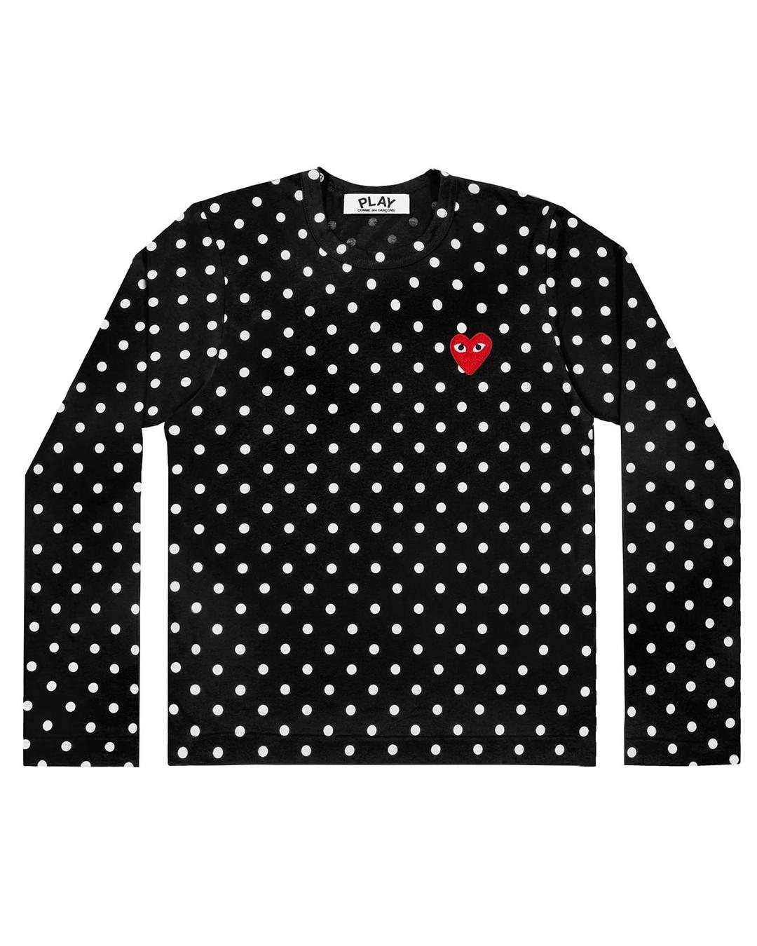 도트 하트 롱 슬리브 티셔츠