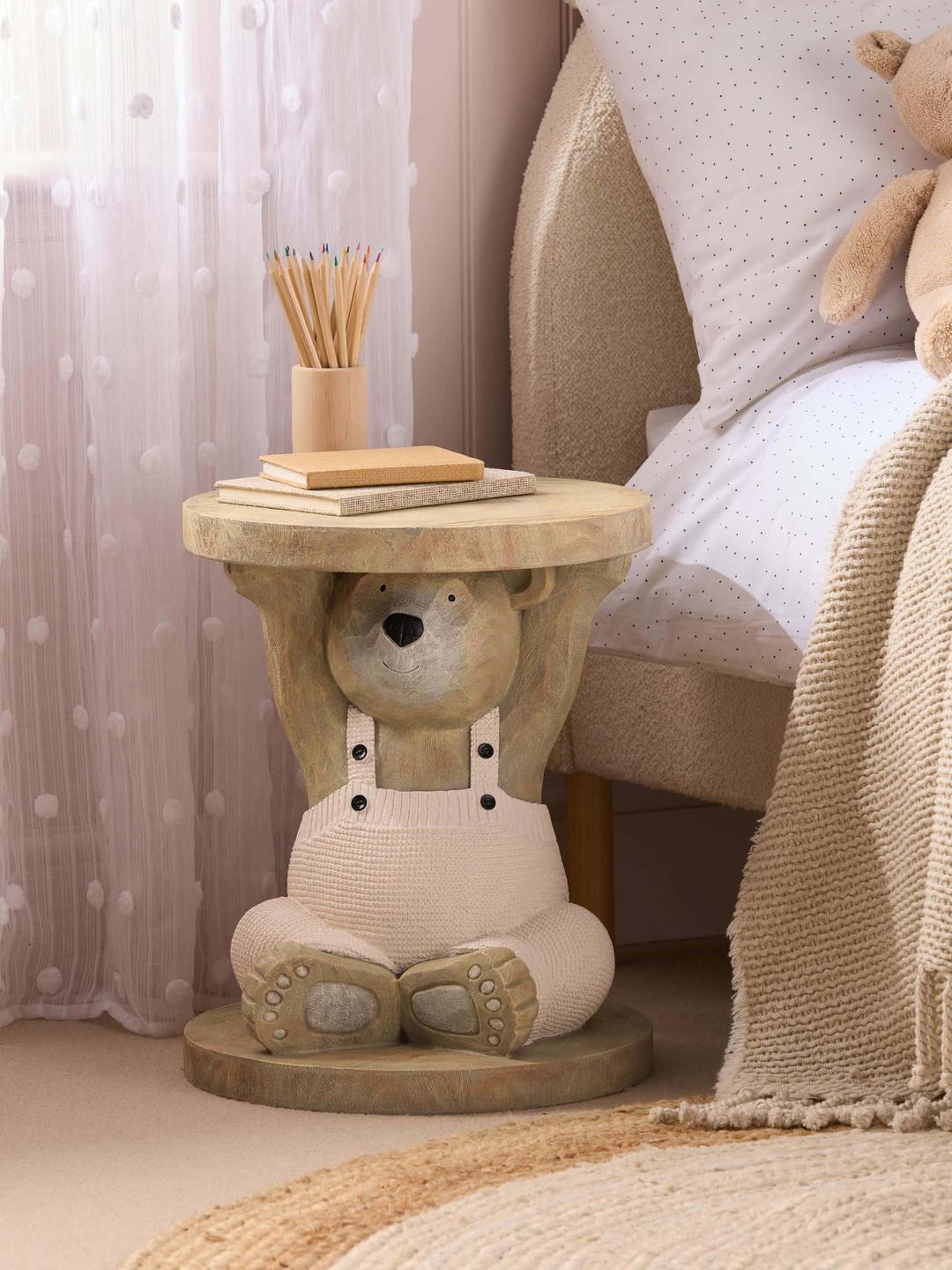 Natural Bertie Bear Kids Bedside Table