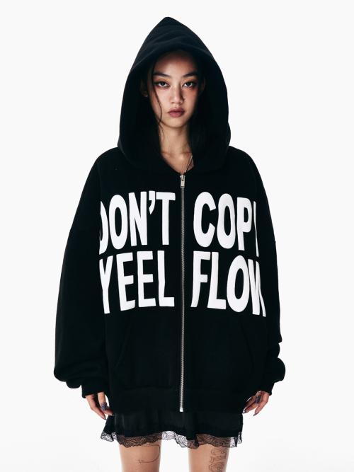 DONT COPY ZIP-UP HOODIE BLACK