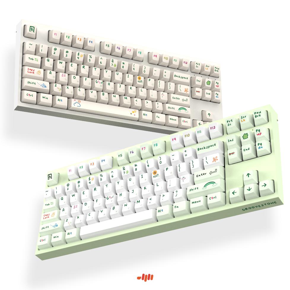 엠스톤 그루브 GV8 크레용MA 수제풀윤활 퀵스왑 87키 기계식키보드 적축