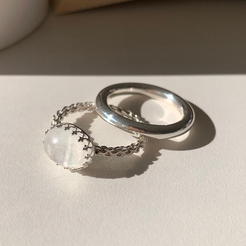 [Large] Crown gemstone ring (silver925)