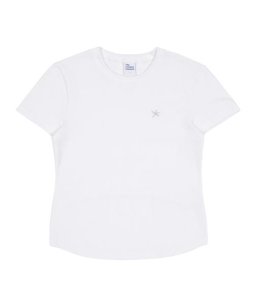 (w) TCM mini logo curved T (white)