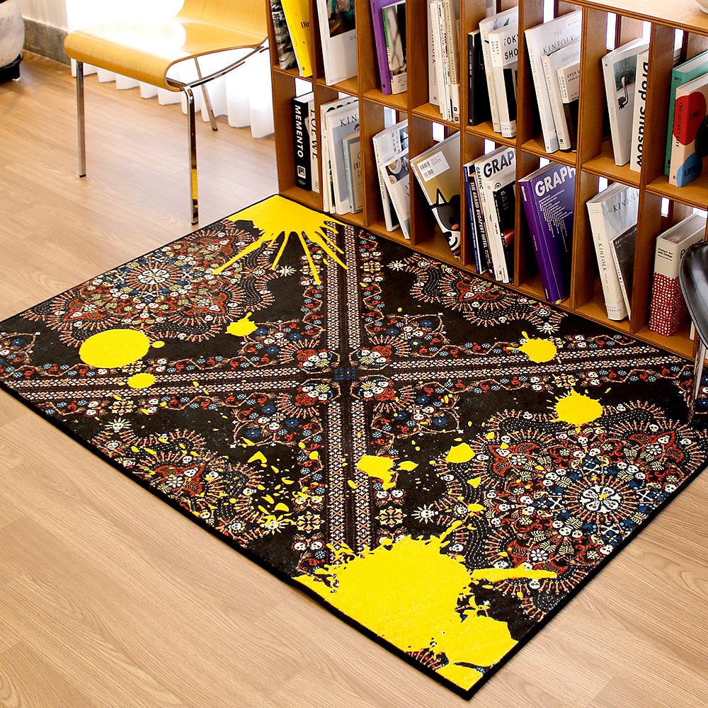 150x100(cm) 리에르 스튜디오 페인트 디자인 현관 주방 침실 거실 서재 레트로 극세사 발매트 러그