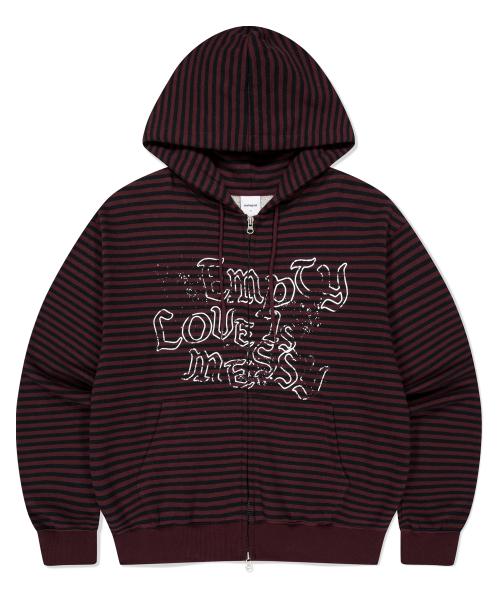 EMPTY STRIPE ZIP UP HOODIE BURGUNDY(MG2FFMM498A)