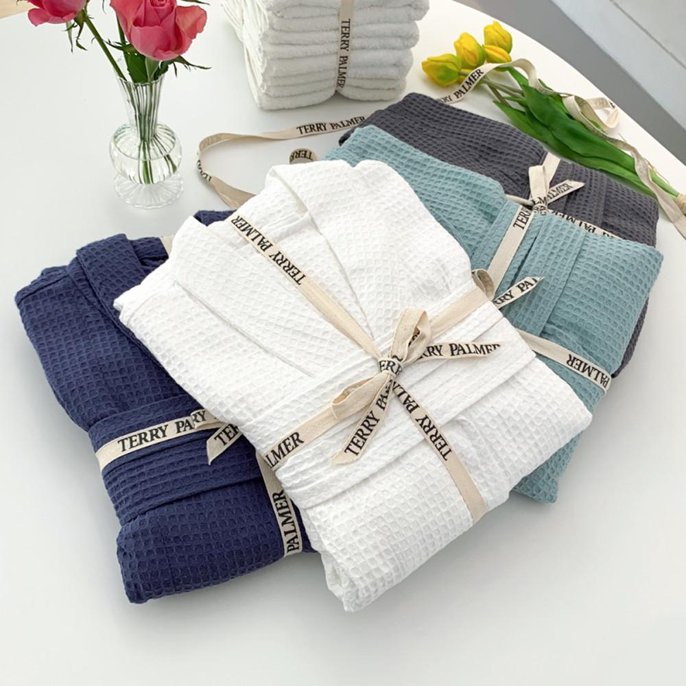 테리파머 와플 호텔 샤워가운 1장 목욕 가운 리본선물포장 욕실용품