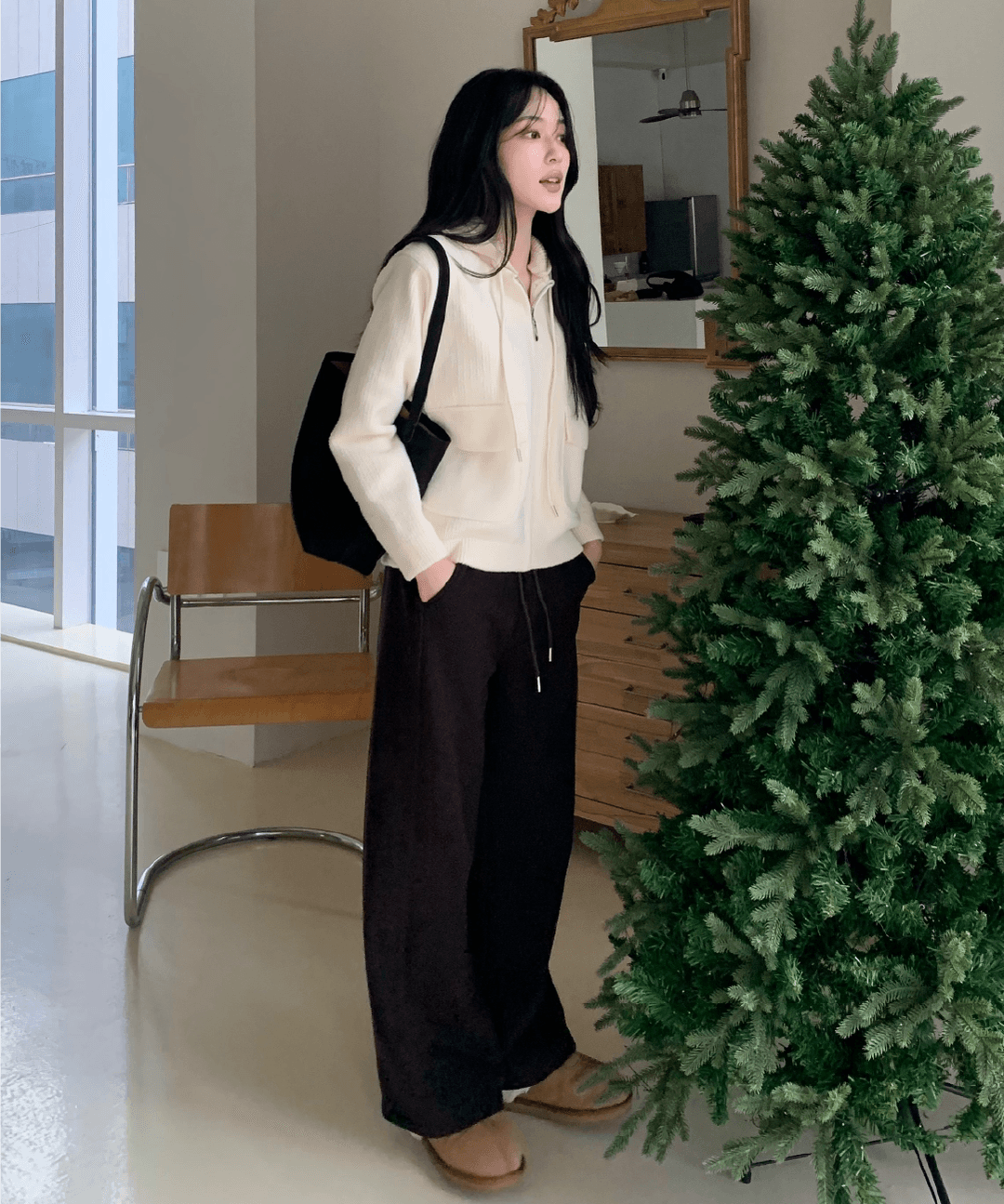 클라비스 [직진🚀] [시온PICK✨] 배색 기모 밴딩 팬츠_CVTWG1102Q