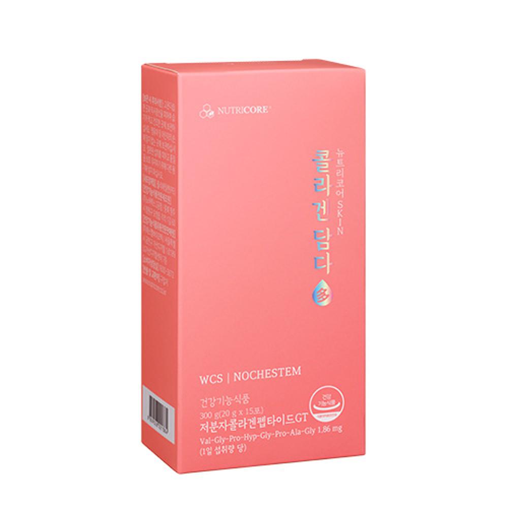 뉴트리코어 콜라겐담다 먹는 저분자콜라겐펩타이드 GT 식약처 인증 기능성 20ml x 15포 (2주)
